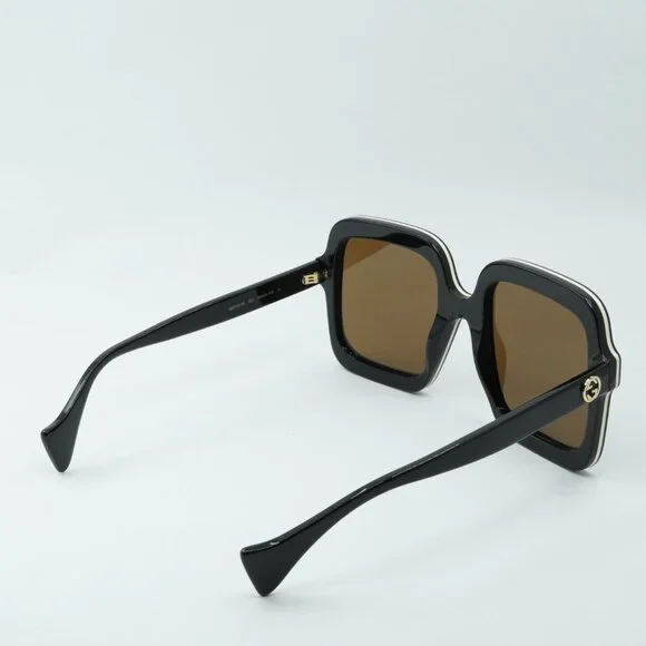Gucci GG1241S 001 Sunglasses Black Square Frame, Brown Lenses - Picture 10 of 11